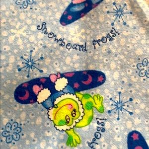 Snowboard Frogs Cotton Fabric